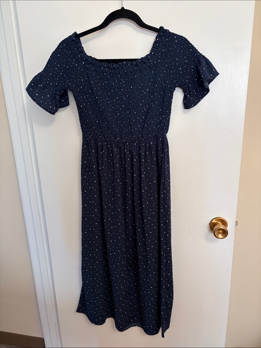 Ripe smocked navy stars dress size medium
